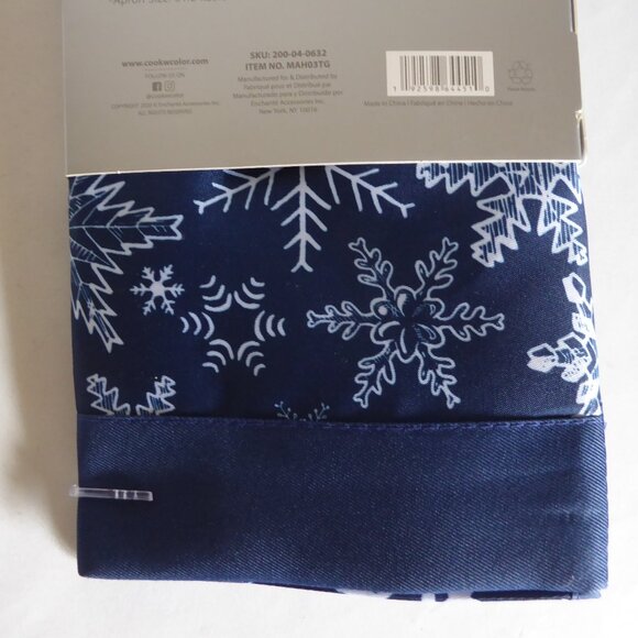 COOK WITH COLOR HOLIDAY SNOWFLAKE APRON WOOD HANDLED SPATULA WHISK SET (NEW) - Picture 5 of 8